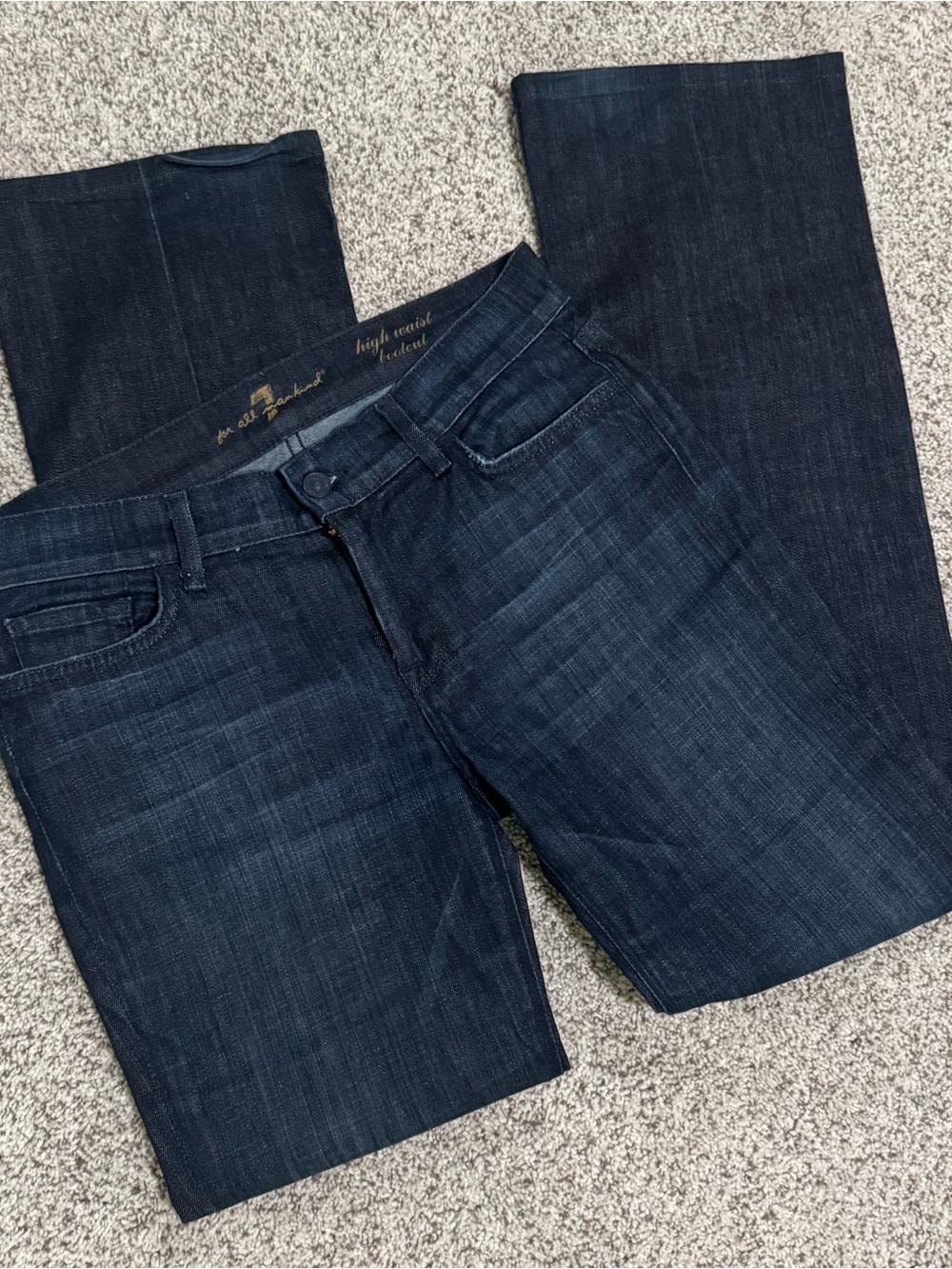 7 For All Mankind Dark Indigo Straight Jeans